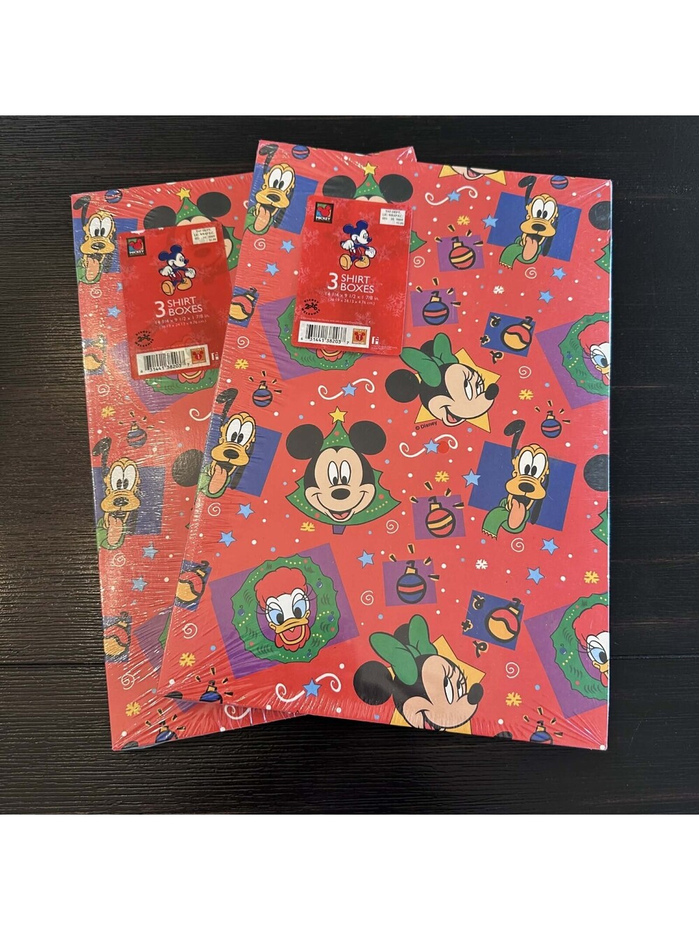 Vintage Disney Shirt Boxes Christmas Mickey Minnie Pluto 2000 Sealed 6 Total